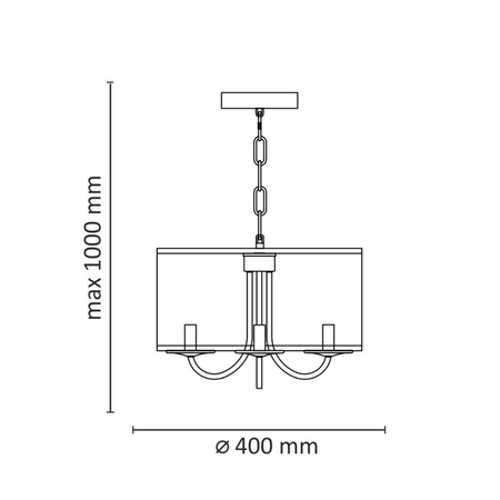 Lampa Sufitowa Wisząca Zwis 3x E14 Czarna Soho Sanico Goldlux