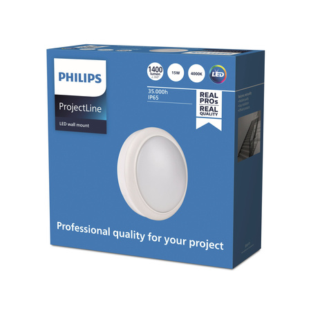 Lampa Zewnętrzna Kanałowa LED 15W 1400lm 4000K IP65 Hermetyczna Biała Projetline Philips