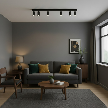 Lampa Sufitowa Plafon SPOT TUBA Reflektor Oprawa Halogenowa Skośna 6x GU10 TABULA LUMILED