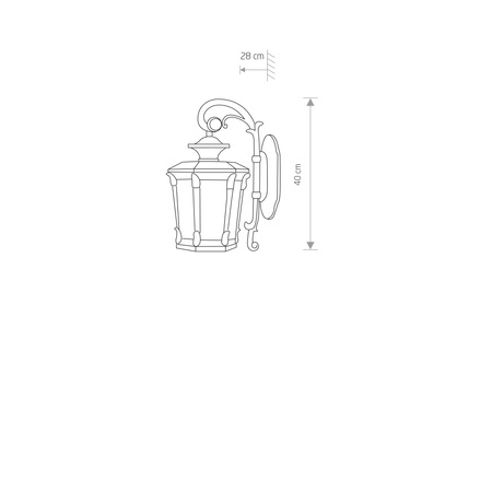 Lampa Ogrodowa Zewnętrzna Kinkiet Elewacyjny Oprawa Natynkowa E27 Miedziana Wodoodporna IP23 Klasyczna AMUR 4692 Nowodvorski