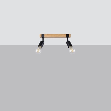 Lampa Sufitowa Oprawa Natynkowa SPOT TUBA Reflektor 2x E27 Punktowa Ruchoma Nieregularna Czarna Brązowa Nowoczesna Zuca Sollux