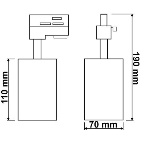 Zestaw Szyna Oświetleniowa Szynoprzewód 2m + 4x Reflektor Szynowy LED GU10 Czarny z Pierścieniem Dekoracyjnym