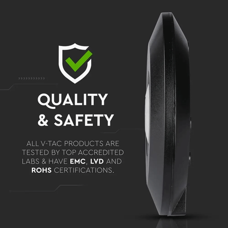 Czujnik Ruchu na podczerwień PIR 360° IP20 CZARNY Natynkowy Sufitowy Ścienny Nastawny V-TAC