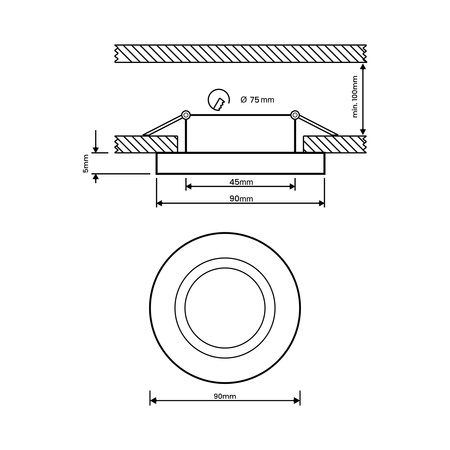 Oprawa Halogenowa Podtynkowa Ruchoma Okrągła Biała GU10 MR16 VENTUS Lumiled