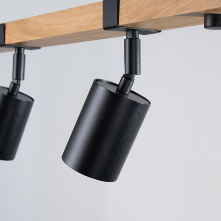 Lampa Sufitowa Oprawa Natynkowa SPOT TUBA Reflektor 4x GU10 Tubularna Czarna Brązowa Skandynawska Fager Sollux