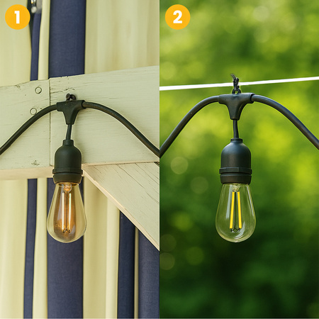 Girlanda Ogrodowa Zewnętrzna MALUS Łańcuch Świetlny 20m 40x E27 LUMILED