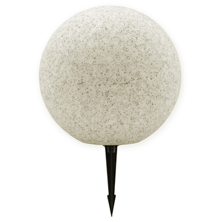 Lampa Zewnętrzna Ogrodowa Wbijana 230V E27 KULA 35cm Kamienna