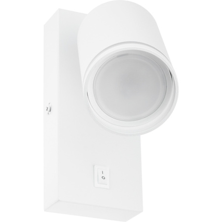 Lampa ścienna Kinkiet GU10 RING z włącznikiem biały