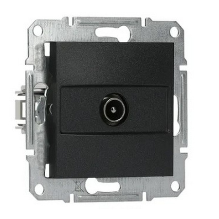 Gniazdo Antenowe Pojedyncze TV Końcowe 1dB bez Ramki Asfora Antracyt