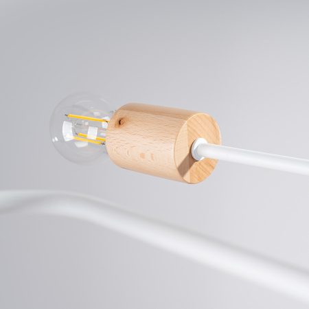 Lampa Sufitowa Żyrandol 4x E27 Naturalne Drewno Biała Timbo Peach Puff SL.1665 Sollux