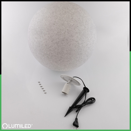 Lampa Oprawa Ogrodowa Zewnętrzna KAMIENNA KULA LED LUMIKULA 40cm E27 IP65 LUMILED