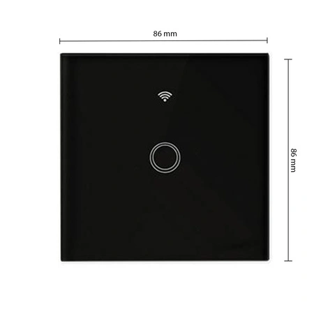 Włącznik szklany DOTYKOWY Wi-Fi LED czarny pojedynczy