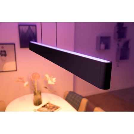 Lampa Sufitowa Oprawa Wisząca ENSIS Czarna 79W CCT RGB Góra Dół PHILIPS HUE Bluetooth Zigbee