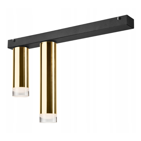 Lampa Sufitowa DIEGO 2xE27 Czarna Złota LM-2.124/A Lamkur