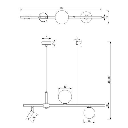 Lampa Wisząca Sufitowa SIRIO 3xG9 Milagro