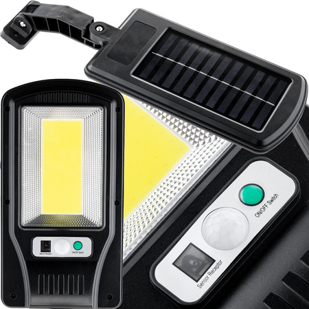 Lampa Uliczna Solarna LED Parkingowa 5W 250lm 6500K IP65 Czujnik ruchu + Uchwyt + Pilot