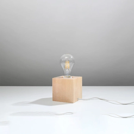 Lampa Biurkowa Stojąca Stołowa Nocna E27 Kwadratowa Brązowa Skandynawska Ariz Sollux