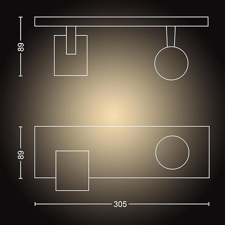 Lampa Sufitowa LED Reflektor 8.4W 800lm IP20 White Ambiance TW Biała Inteligentna SMART Zigbee Bluetooth + Regulator Pilot Runner Philips HUE
