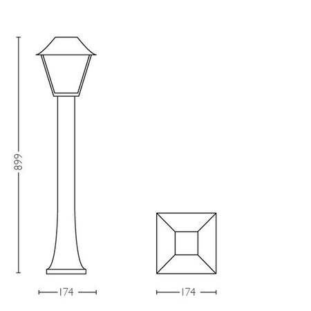 Lampa Ogrodowa LED Zewnętrzna ALPENGLOW myGarden E27 IP44 Słupek 90cm Latarnia Czarna PHILIPS