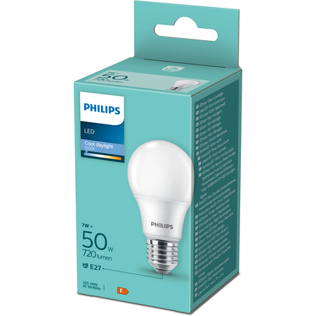 Żarówka LED E27 A60 7W = 50W 720lm 6500K Zimna 150° Essential Philips