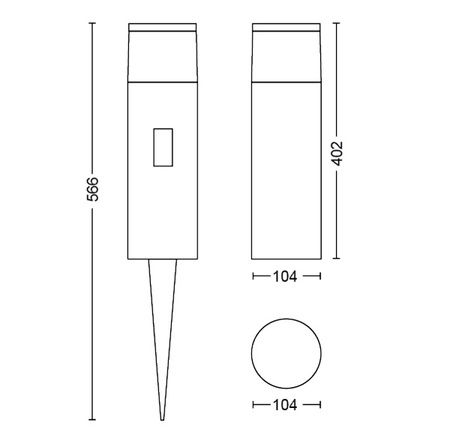 Lampa Ogrodowa Zewnętrzna LED SŁUPEK 40cm 8W 590lm IP65 White and Color Ambiance RGB + TW Czarna Inteligentna SMART Zigbee Bluetooth Calla Large Philips HUE