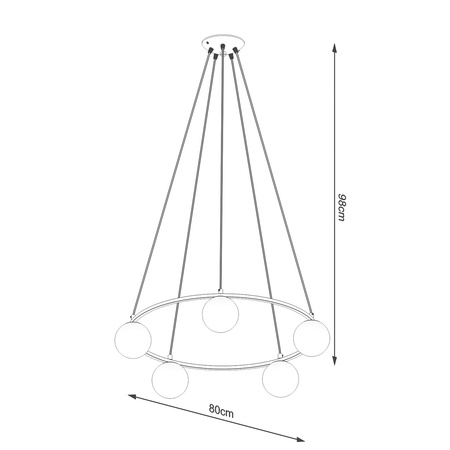 Lampa Sufitowa Wisząca Zwis 5x G9 Żyrandol Geometryczna Czarna Nowoczesna Yoli Sollux