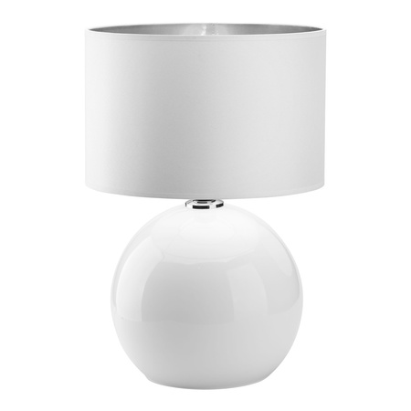 Lampa Stołowa Biurkowa Nocna PALLA WHITE/SILVER Abażur Biało-Srebrna Nowoczesna E27 5079 TK Lighting