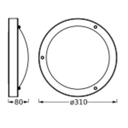 Plafon Lampa Łazienkowa Sufitowa Natynkowa E27 Chrom IP44 31cm Bathroom Ceiling Luminaire Ledvance