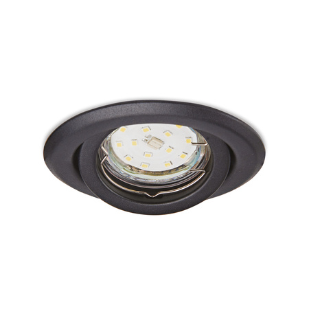 Oprawa Podtynkowa GU10 Halogenowa Wpuszczana Spot Oczko Czarna Okrągła Kobi
