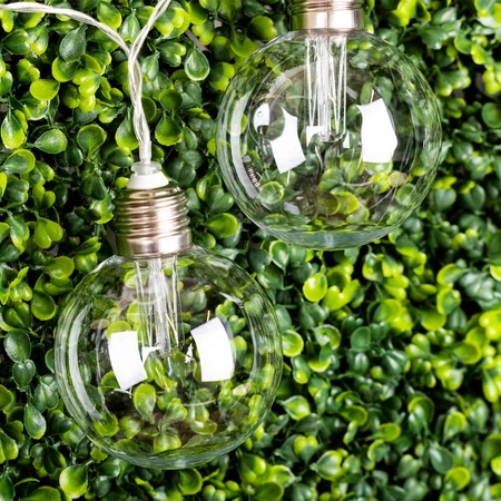 Girlanda Solarna Ogrodowa LED Ozdobna Łańcuch Świetlny 10 Kulek Ciepła 3000K 3,3m