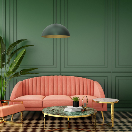 Lampa Wisząca Sufitowa BETA Zielona Złota 1xE27 45cm Milagro