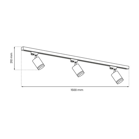Zestaw Szyna Oświetleniona Szynoprzewód 3xPipe Ring GU10 + Prowadnica 1,5m Biały Milagro