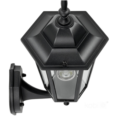 Lampa Ogrodowa Kinkiet Elewacyjny Zewnętrzny E27 IP54 Czarna LO4101 Kobi