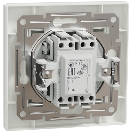 Łącznik Włącznik Jednobiegunowy z Podświetleniem z Ramką Podtynkowy SCHNEIDER ASFORA