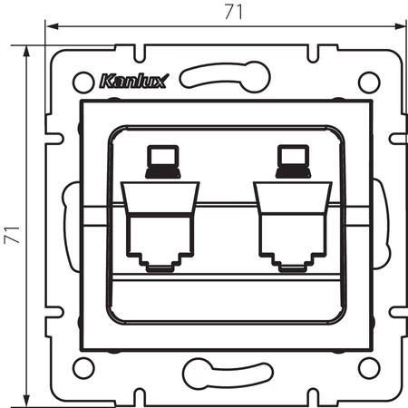 Adapter Gniazda RJ45 Internetowe Kwadratowe Srebrne LOGI Kanlux