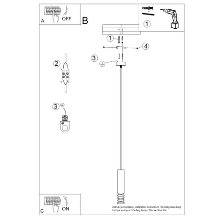 Lampa Wisząca Sufitowa GU10 Biała LAMI Ocean Green SL.1686 Sollux
