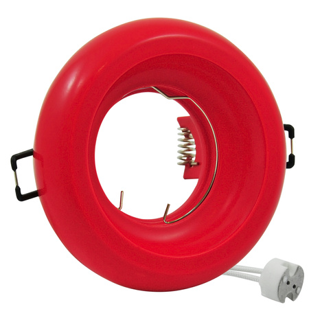 Oprawa sufitowa podtynkowa gipsowa Helios GOLDLUX (Polux) okrągła czerwony połysk MR16