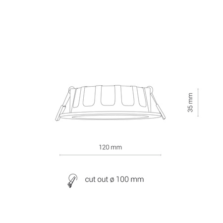 Oprawa Podtynkowa Sufitowa LED 8W 650lm 3000K Ciepła Biała Wodoodporna IP44 CL KOS 8782 Nowodvorski