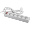 Przedłużacz Sieciowy Wtyk - 5x Gniazdo z Uziemieniem i Wyłącznikiem Listwa Zasilająca 3m 3x1,5mm 16A Biały