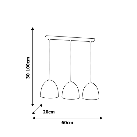 Lampa wisząca VEGAS 3xE27 Klasyczny Design Czarna Miedziana MLP5588 Milagro Metal