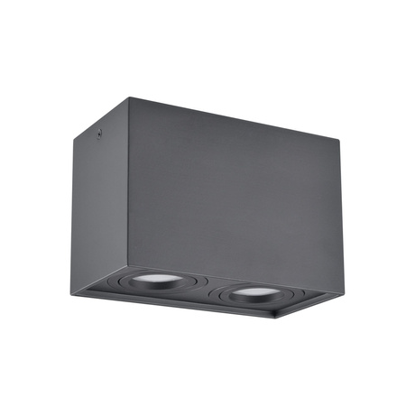 Oprawa sufitowa natynkowa Hadar Q2 2xGU10 ruchoma prostokąt czarna