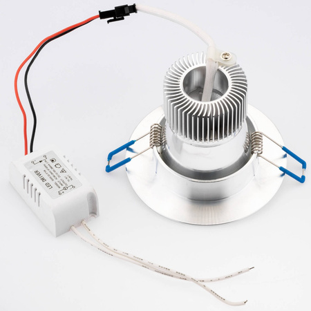 Oprawa Sufitowa 5W Podtynkowa LED DOWNLIGHT DEEP Okrągła 4000K 400lm Srebrna