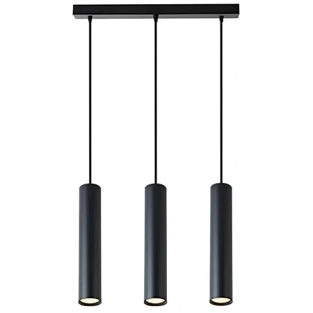 Lampa Wisząca Sufitowa KEON 3xGU10 Regulowana Tuba Czarna MASTERLED
