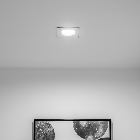 Oprawa Halogenowa Podtynkowa Stała Kwadrat PAVO Chrom Blacha MR16 GU10 LUMILED