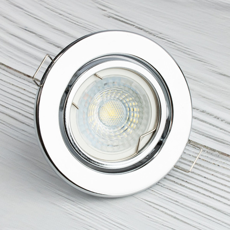 Oprawa HALOGENOWA Podtynkowa Ruchoma Okrągła Chrom Blacha GU10 MR16