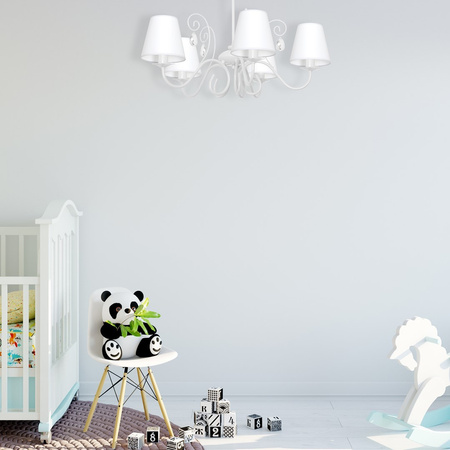 Lampa Sufitowa Żyrandol SARA Biała 5xE14 Milagro