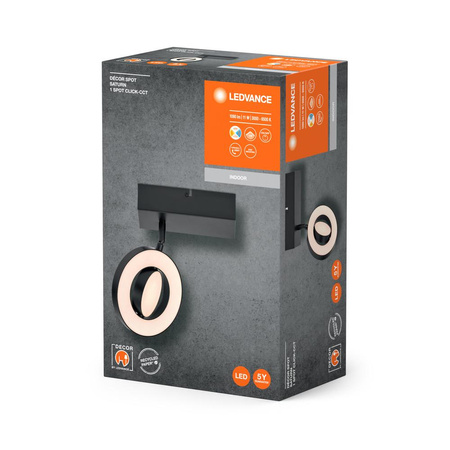 Lampa LED Ścienna Sufitowa Kinkiet Oprawa Natynkowa 11W 215lm CCT Dekoracyjna Czarny Spot Saturn Ledvance