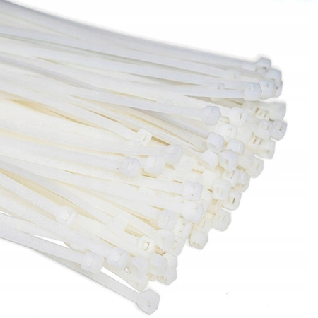 Opaska Zaciskowa Kablowa Mocna 3,6x350mm biała 100 sztuk ECOLIGHT
