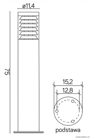 Lampa Ogrodowa Zewnętrzna Stojąca SŁUPEK Joy 91065L-750 E27 75cm Su-Ma