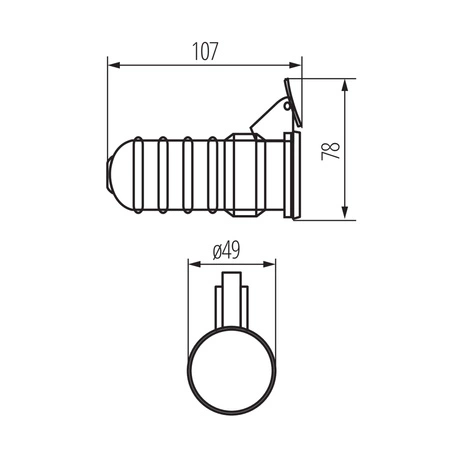 Gniazdo na Kabel 230V Uziemienie Bolec Czarne IP44 STAN Kanlux